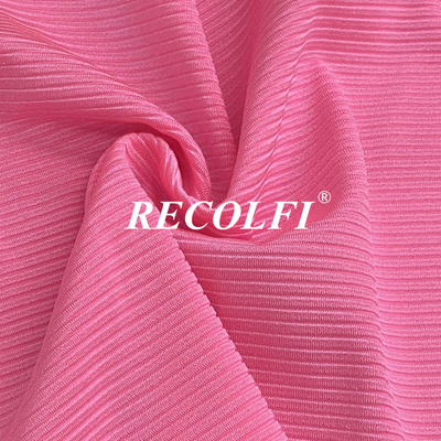 Pink Recycled Activewear Knit Fabric Eco Friendly Rib Yoga Wear Casual Leggings